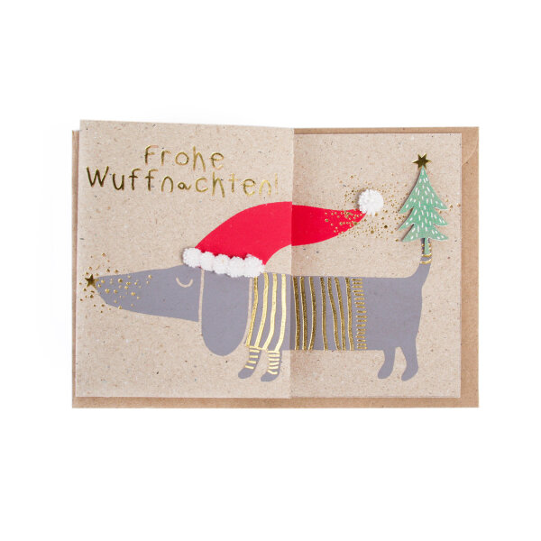 Winterdackelkarte "Frohe Wuffnachten" von Good old friends