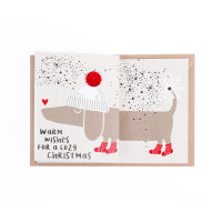 Winterdackelkarte "Warm wishes" von Good old...