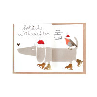 Winterdackelkarte "Fröhliche Weihnachten"...