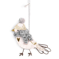 Mini Wintervögel von Good old friends Schal hellgrau