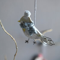 Mini Wintervögel von Good old friends Schal hellgrau