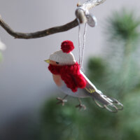 Mini Wintervögel von Good old friends Schal rot