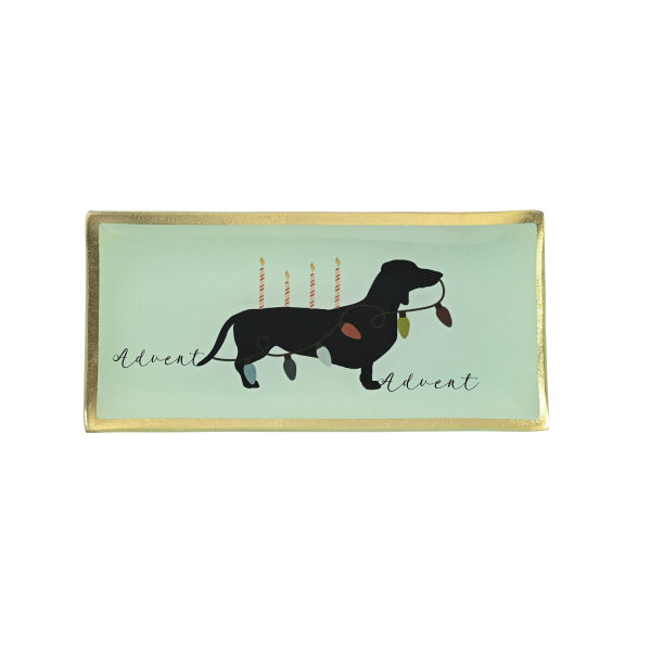 Glasteller Love Plates "Hund mit Lichterkette" von Giftcompany