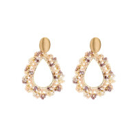 Boho Perlen Tropfenohrringe beige von Biba B.V.