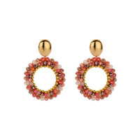 Boho Perlenohrringe coral mix von Biba B.V.