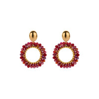 Boho Perlenohrringe rot mix von Biba B.V.