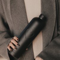 Trinkflasche Herz schwarz 1000ml von Eulenschnitt