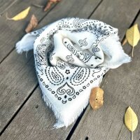 Viskosetuch "Paisley" 60x60 mit Fransen...