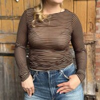 Cashmere-Modal-Mix Shirt Streifen fein "braun"...