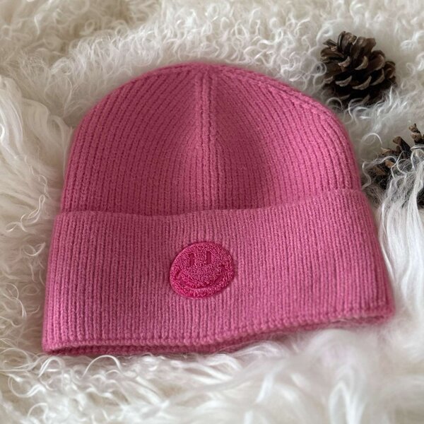 Strickmütze "Smiley" pink