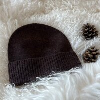 Strickmütze mit Wolle schokobraun