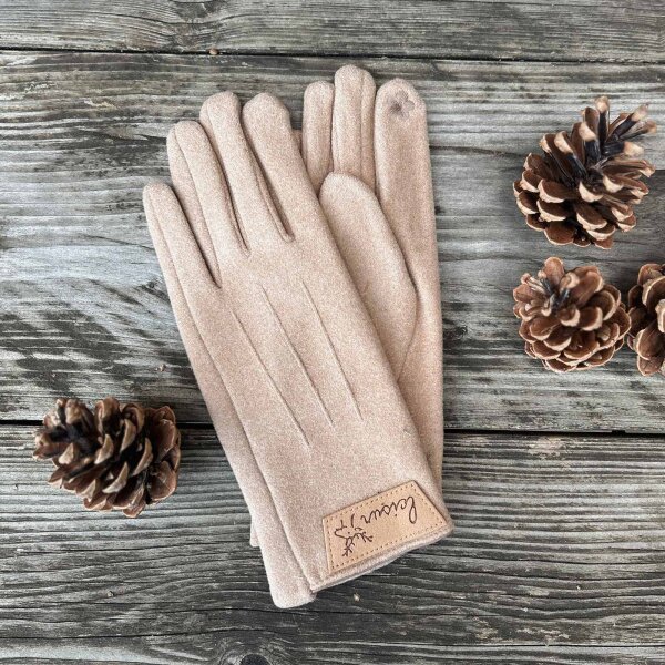Fingerhandschuhe sandbeige