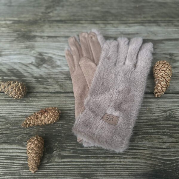Fingerhandschuhe Fell "schlamm"