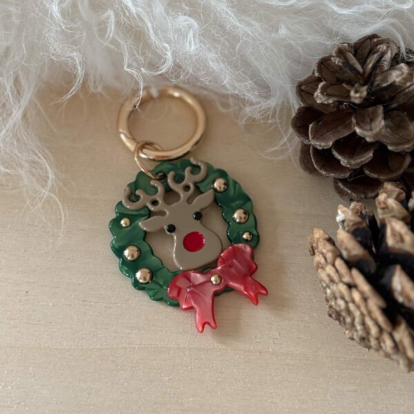 Anhänger Weihnachtskranz "Rudolph"