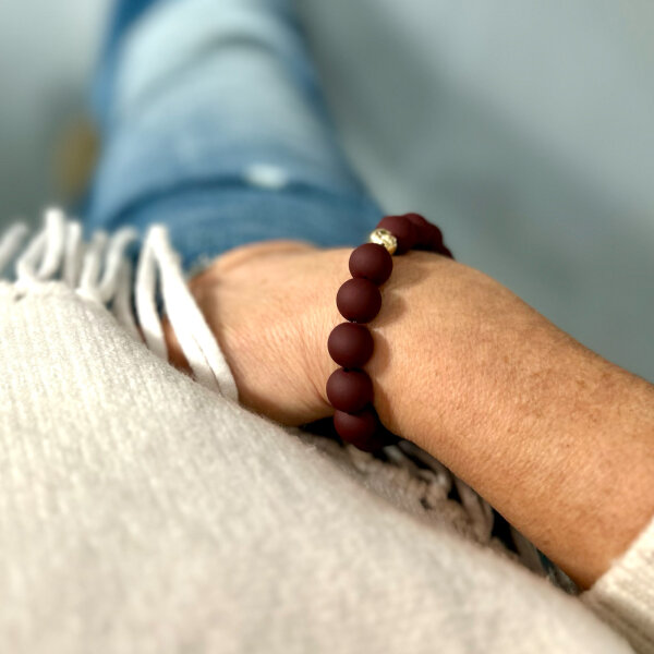 Acrylperlenarmband Perle klein "bordeaux"