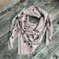 Großes Viskosetuch "Ornament" 110x110 taupe