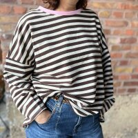Langarm Shirt "Moni" Streifen braun-creme-rosa...