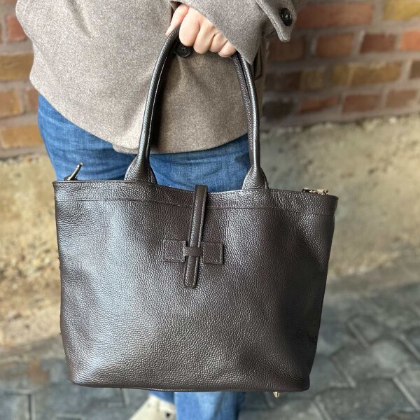 Ledershopper "Tessa" dunkelbraun
