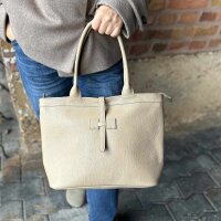 Ledershopper "Tessa" taupe