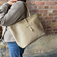 Ledershopper "Tessa" taupe
