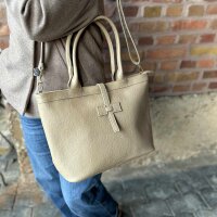 Ledershopper "Tessa" taupe