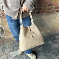 Ledershopper "Tessa" taupe